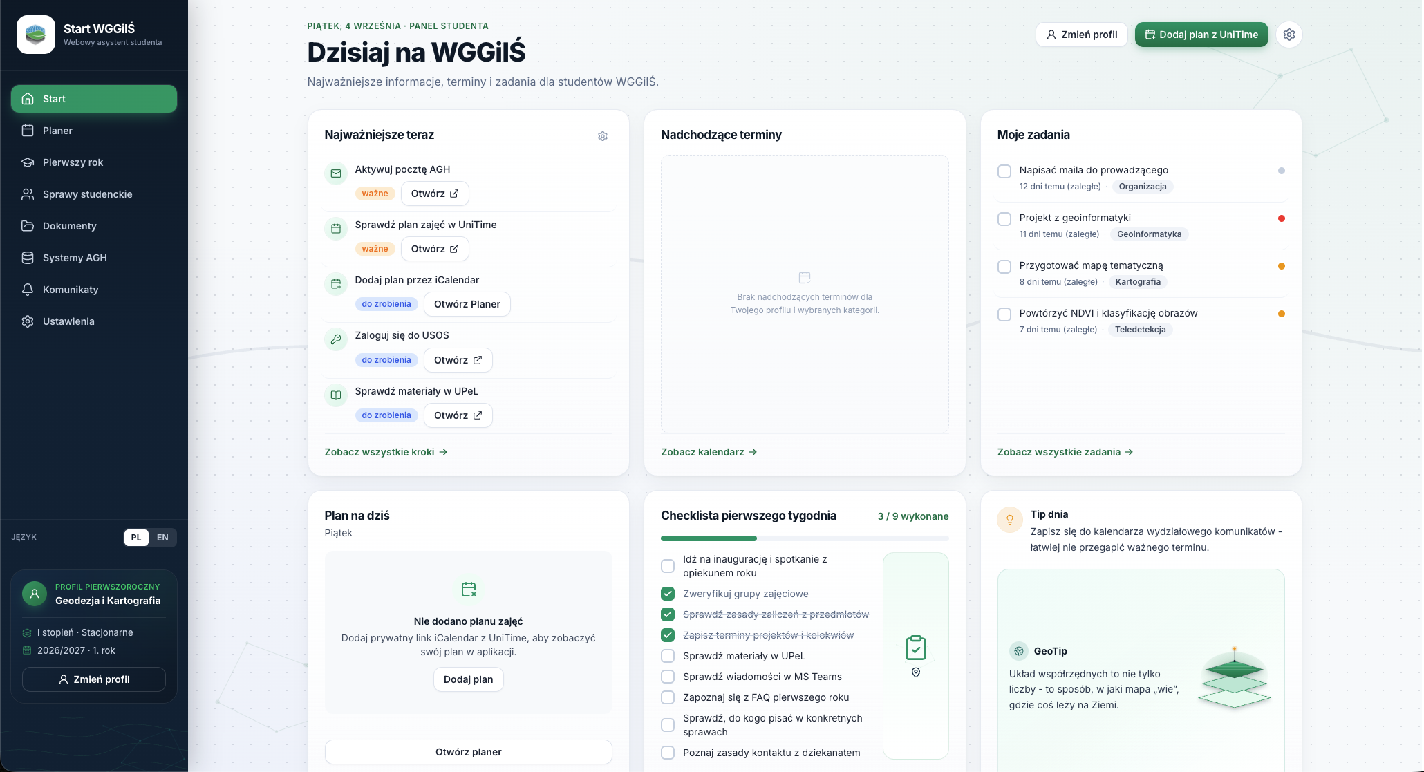 Start WGGiIS — AGH